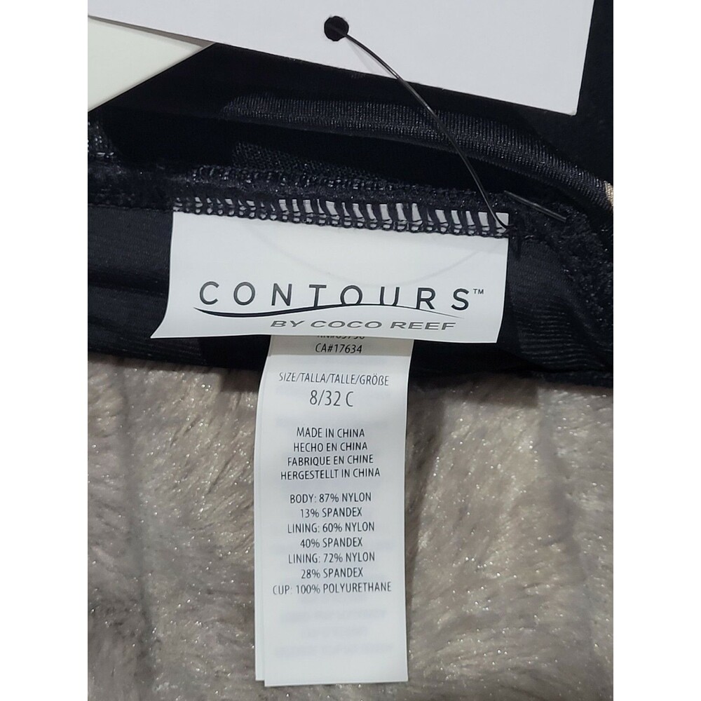 Coco Reef Shapemaker Contours Womens Size 8/32C Black Geometric Tankini Swimsuit - Picture 5 of 6